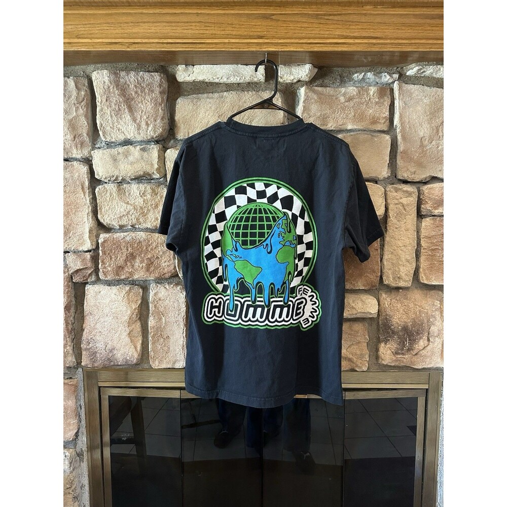 Homme + Femme Men’s S T Shirt Black Global Worldwide Tee Checkerboard Oversized
